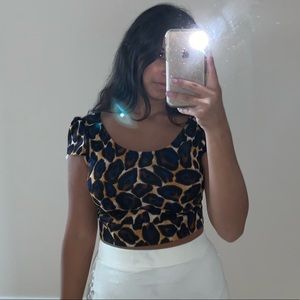 Necessary clothing crop top cheetah print
